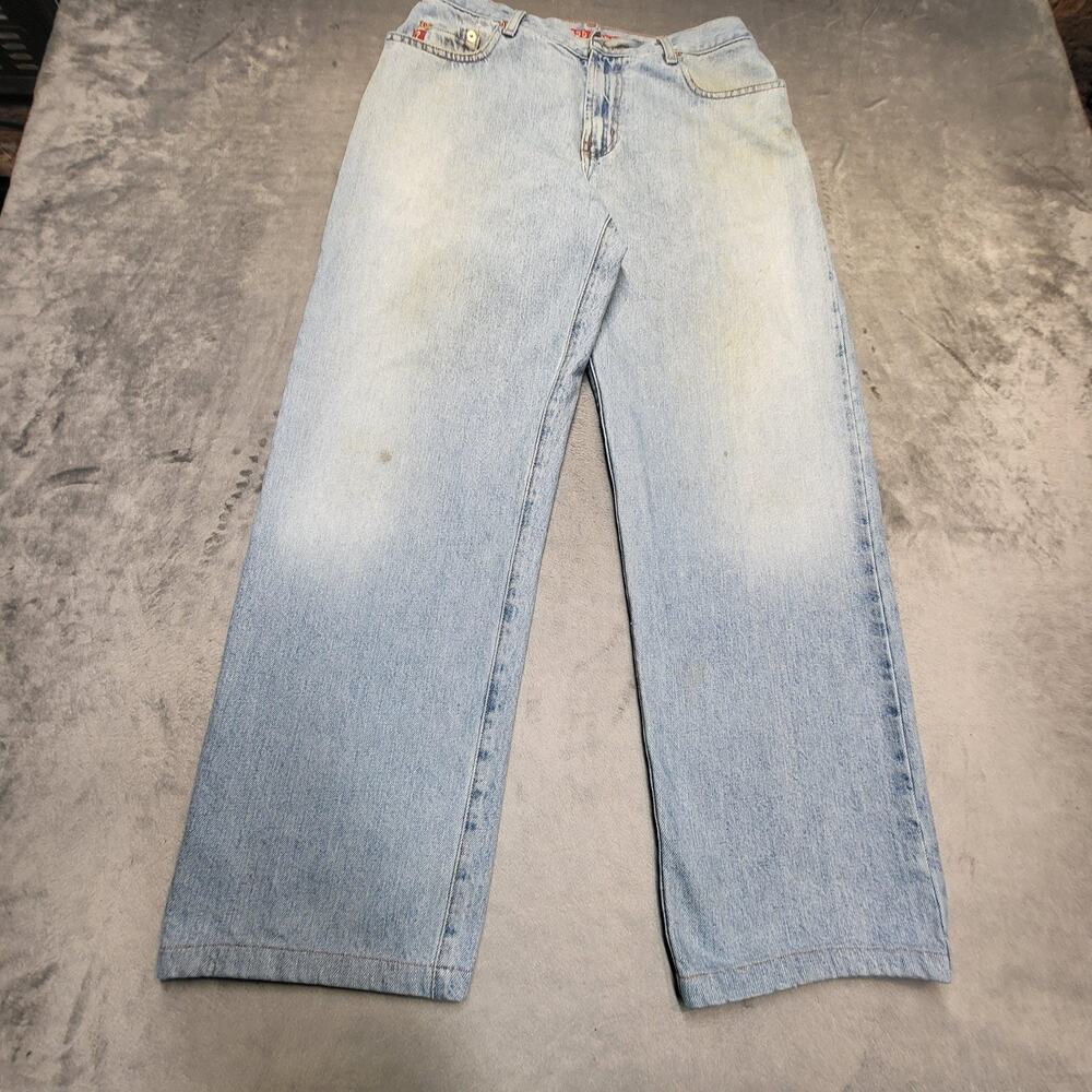 GUESS Jeans Mens 31x30 Blue Light Wash Straight Relaxed Denim Pockets Classic